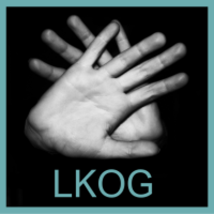 logo LKOG met 2 handen als stop teken